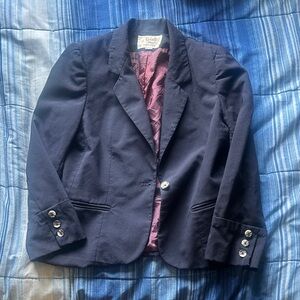 Navy Blue Blazer with Silver Buttons